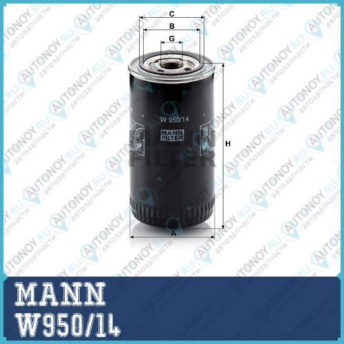 Фильтр масляный W950/14