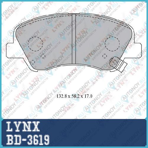 Колодки тормозные передние подходит для Hyundai Solaris 1.4-1.6 10> Kia Rio 1.4-1.6 11> BD-3619