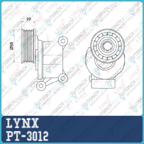 Натяжитель с роликом / приводной подходит для Ford Focus II 1.8-2.0 04> / C-Max 1.8-2.0 03> Mazda 3(BK/L) 2.0 03> / 5 1.8-2.0 05> VOLVO C30 1.8-2.0 06-12 / S40 II 1.8-2.0 04> PT-3012