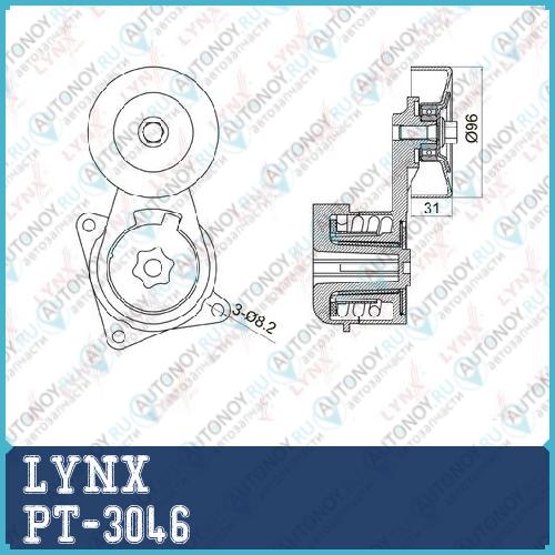 Натяжитель с роликом / приводной подходит для LEXUS GS300-400 93-05 / IS300 01-05 PT-3046