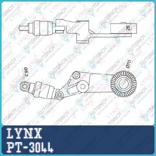 Натяжитель с роликом / приводной подходит для Toyota Avensis(T22/5) 1.6-1.8 00-08 / Celica 1.8 99-05 / Corolla(E11/2) 1.6-1.8 00-07 / RAV 4 II 1.8 00-05 PT-3044