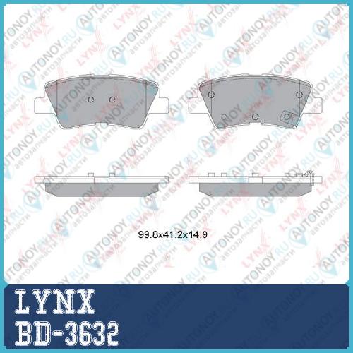 Колодки тормозные задние подходит для Hyundai i30(GD) 1.4-1.6D 11> Kia Ceed 1.4-1.6D 12> / Cerato 1.6-2.0 13> / Optima 1.7D-2.0 12> BD-3632