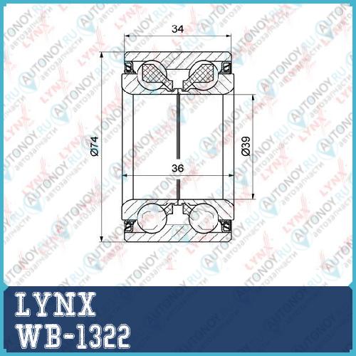 Подшипник ступицы передний (36/34x39x74) подходит для Hyundai Elantra(XD) 1.6-2.0 00-06 / Matrix 1.5D-1.8 01-10 / Coupe(GK) 1.6-2.0 96-02 Kia Cerato/Spectra(LD) 1.6-2.0 04> WB-1322
